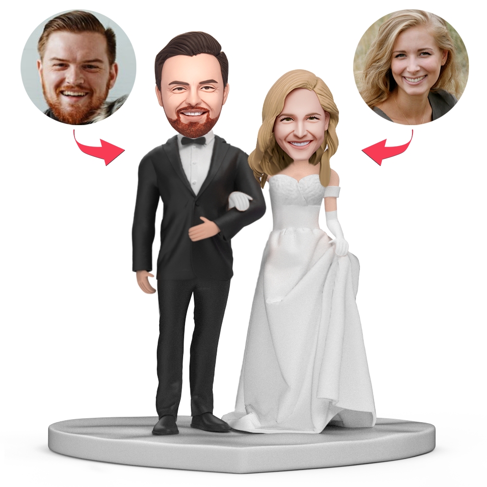 Wedding Custom Bobblehead With Engraved Text