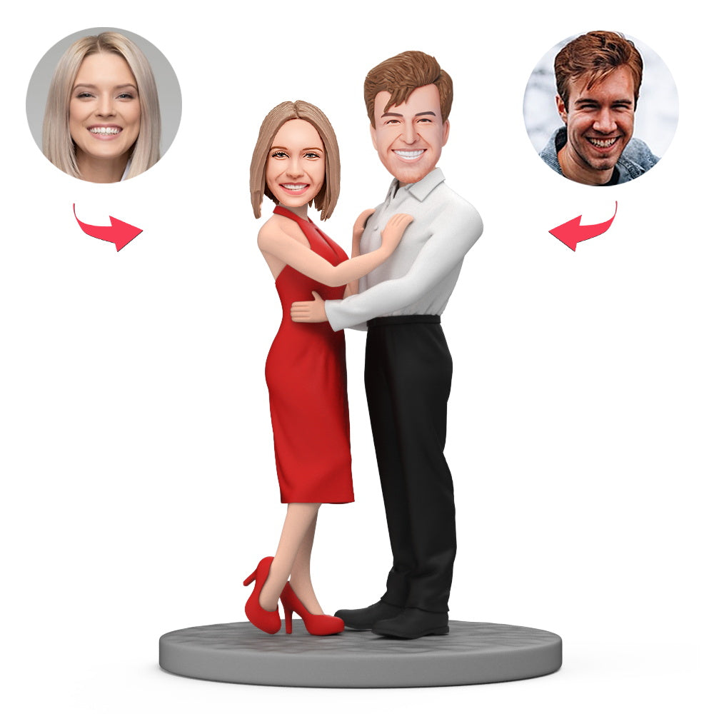 Valentine Gift For Couple Custom Bobblehead Couple in Dresses - CustomBobbleheadsAU