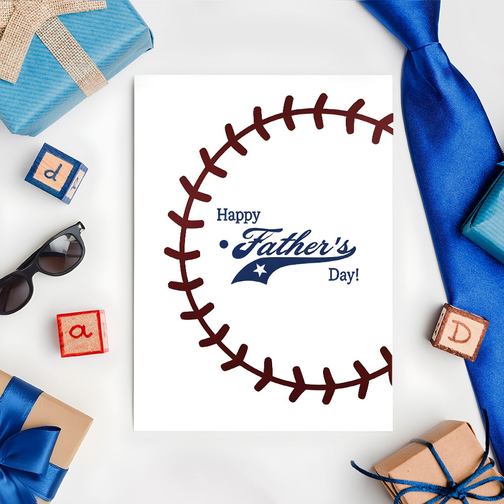 Father's Day Card Baseball Card Dad Card for Dad Sports Fan Card