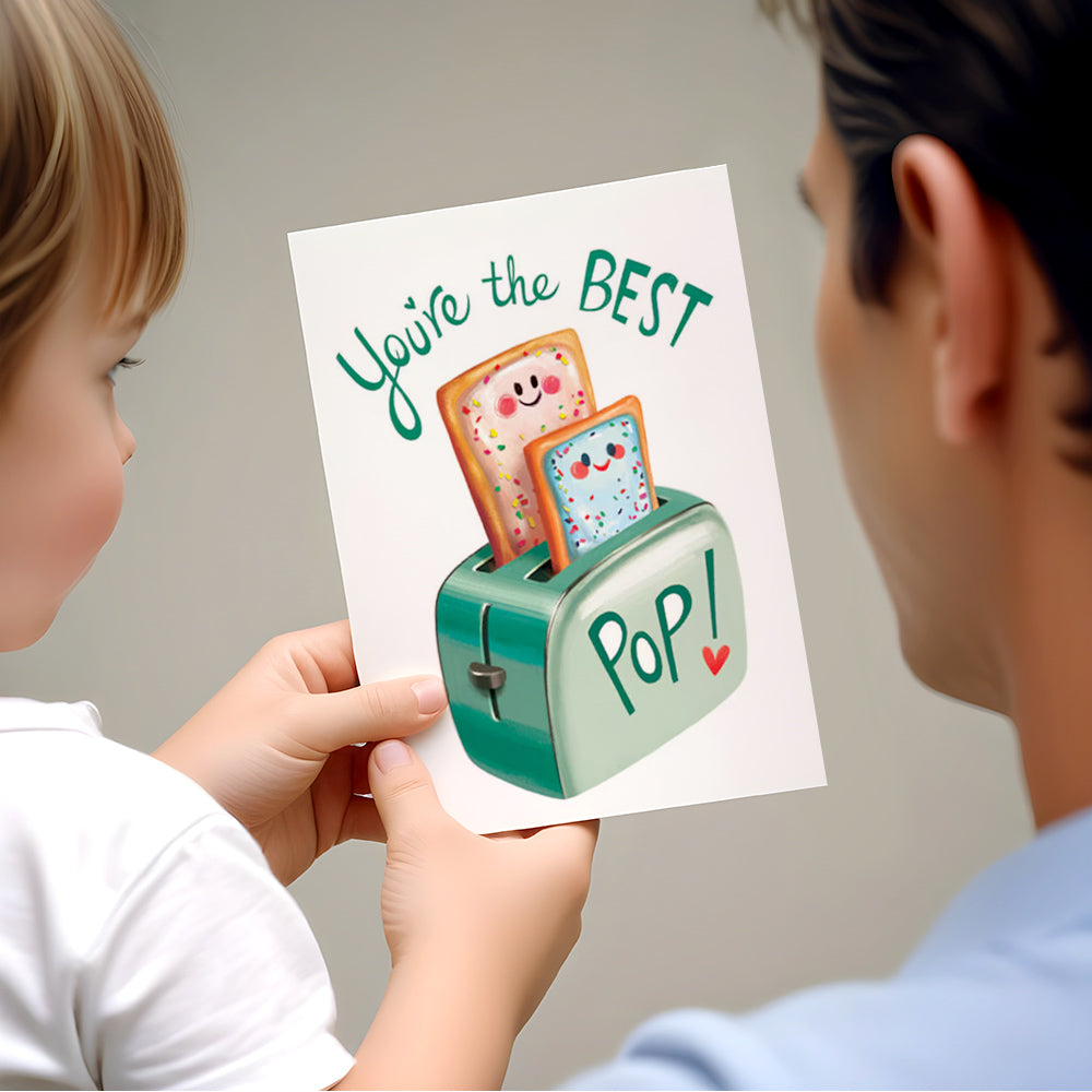 Fathers Day Card Dad Birthday Card Best Pop Card for Dad Father Birthday Card