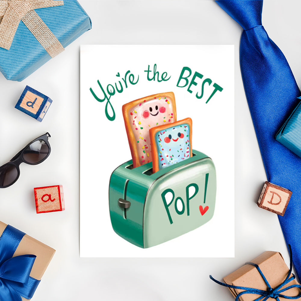 Fathers Day Card Dad Birthday Card Best Pop Card for Dad Father Birthday Card