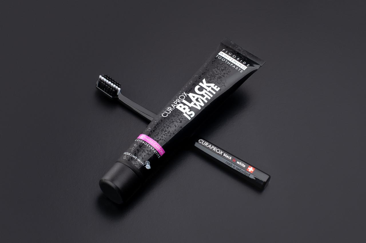 CURAPROX TOOTHPASTE BLACK IS WHITE, 90 ML, WITH TOOTHBRUSH