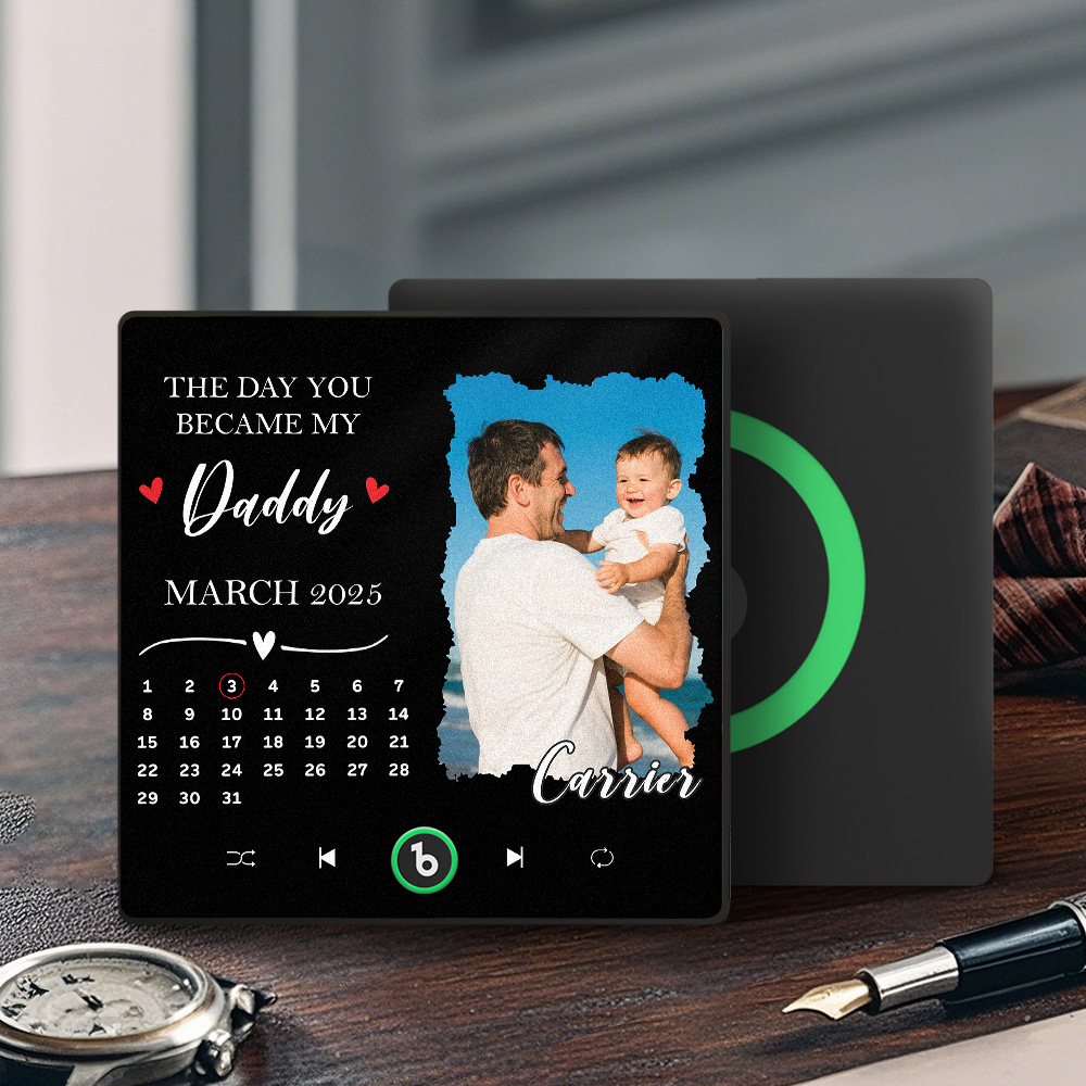 The Day You Became My Dad Personalized Photo Calendar Music Fridge Magnet Father's Day Gift