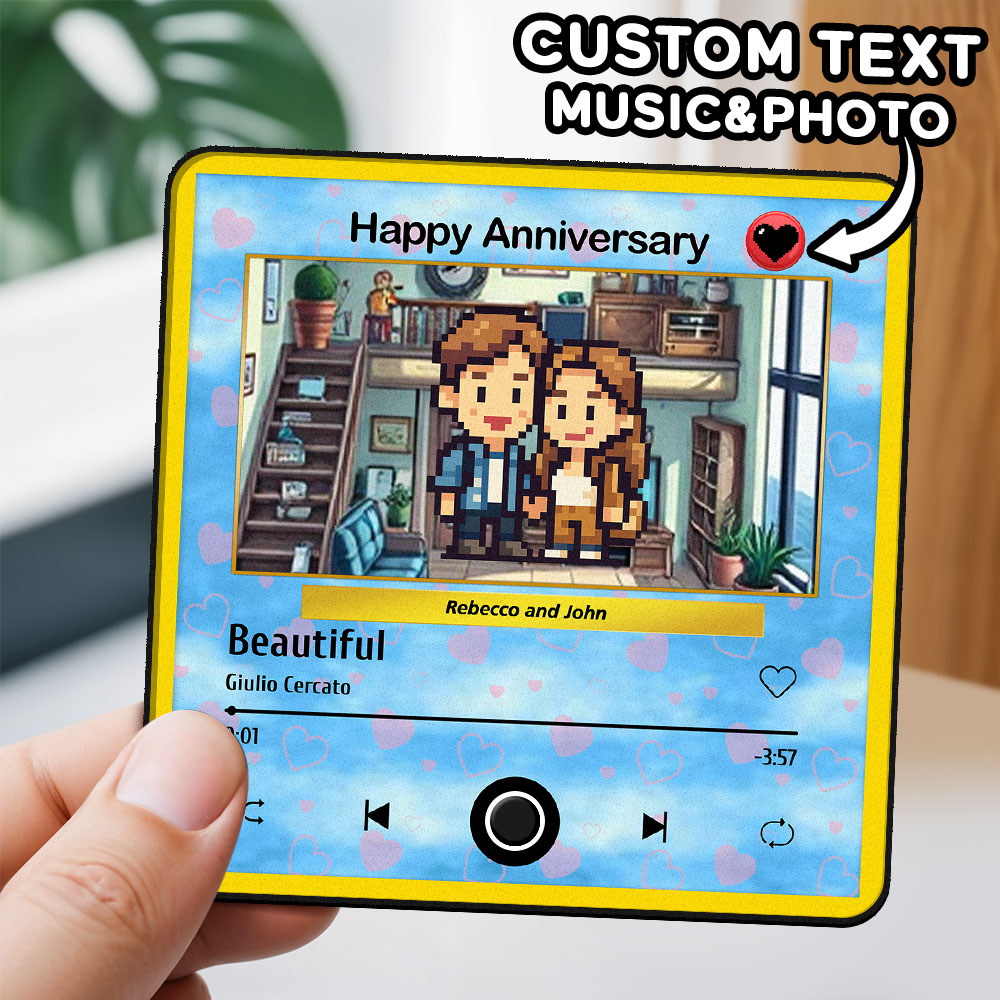 Custom Cartoon Dad Photo Fridge Magnet Music Can Be Played Without Cell Phone Music Photo Fridge Magnet Decoration for Lover