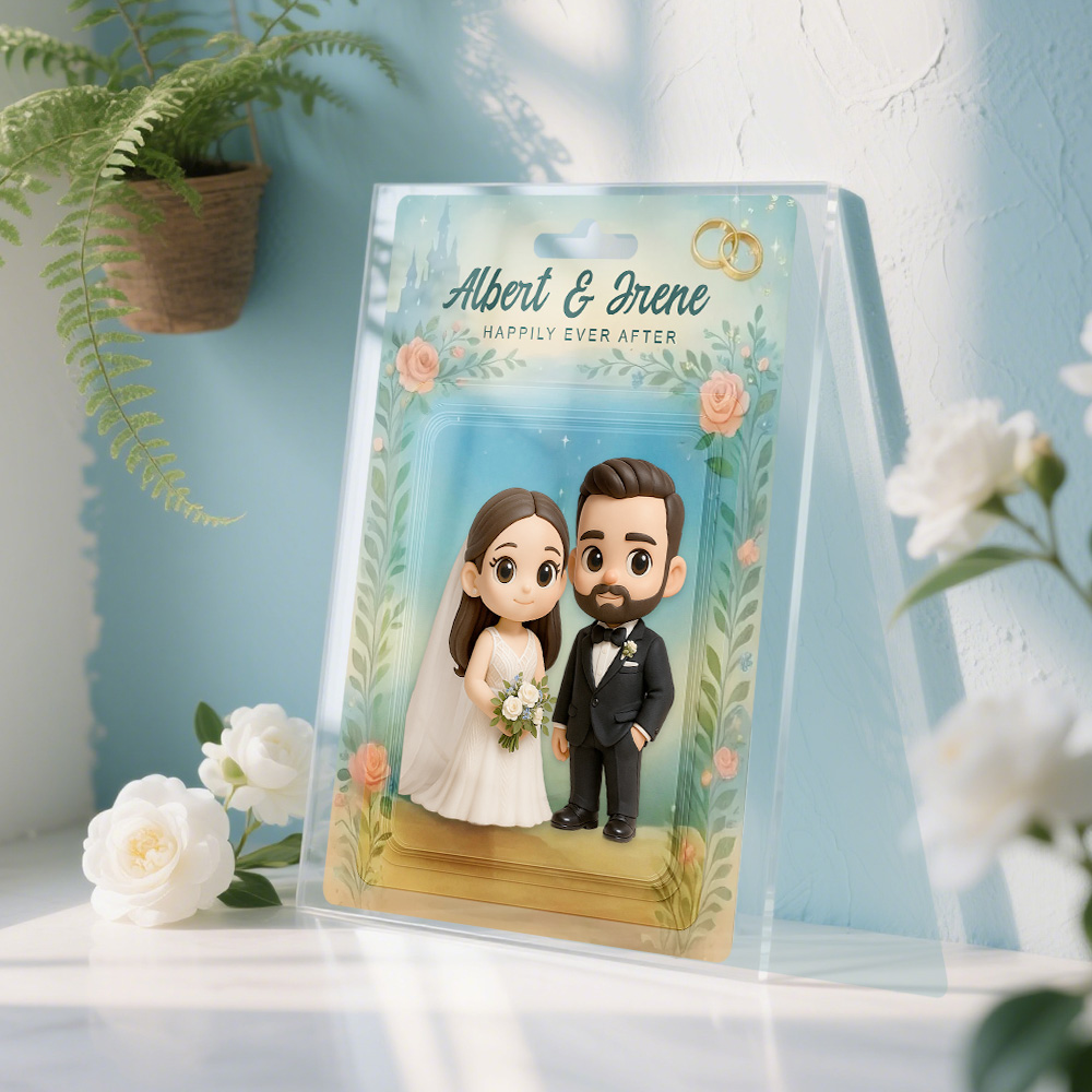 Personalized 3D Toy Art Style Photo Plaque Funny Custom Couple's Gift for Wedding Anniversary