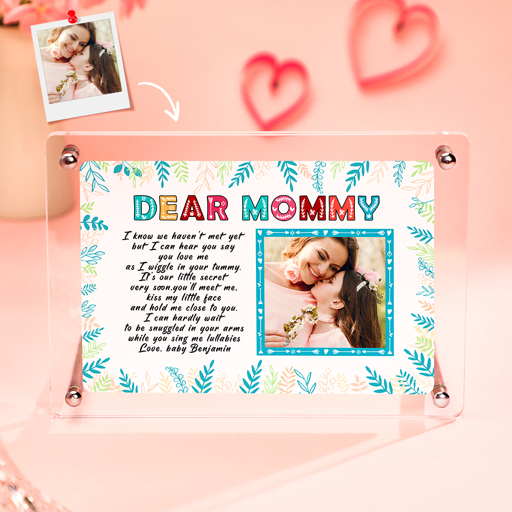 Custom Photo Mommy I Can Hear You Say You Love Me Gift For Mom Personalized Custom Acrylic Plaque