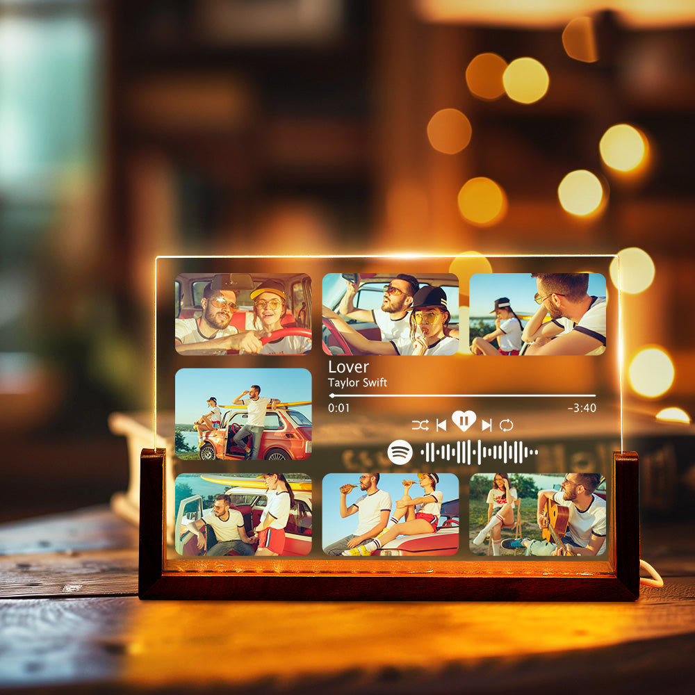 Personalized Song Night Light Couple Gifts With Photo Music Plaque Best Gift For Her