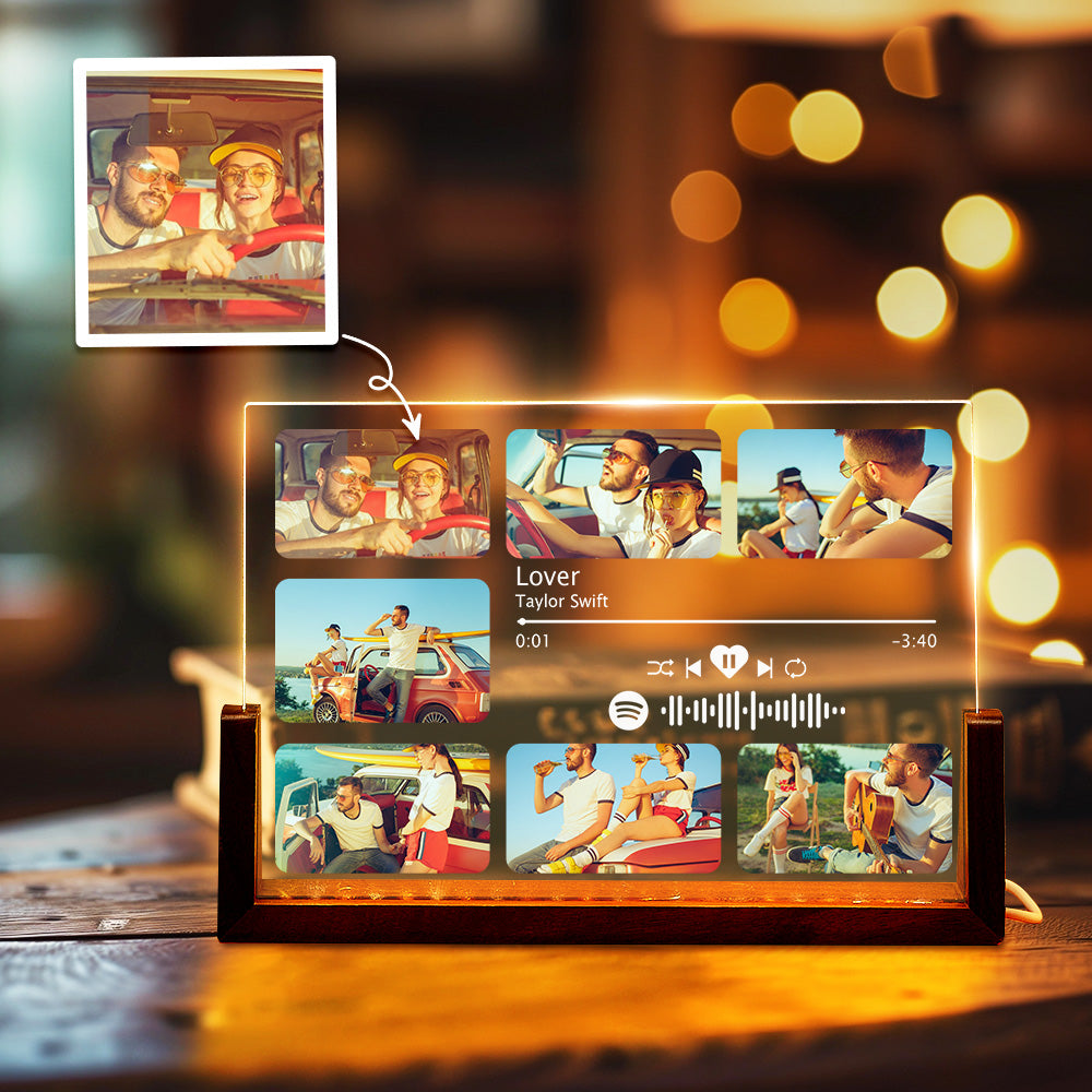 Personalized Song Night Light Couple Gifts With Photo Music Plaque Best Gift For Her