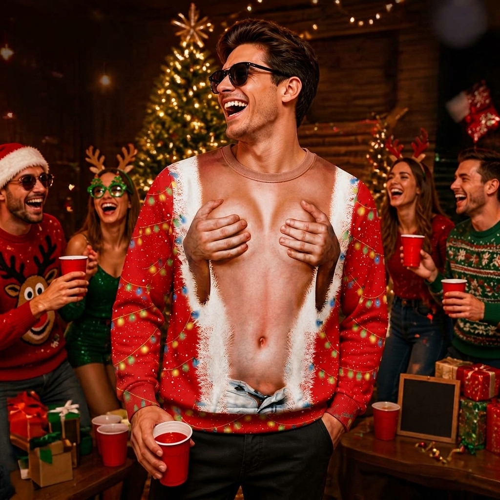 Funny Christmas Sweatshirt - Unisex Crew Neck Long Sleeve Holiday Gift