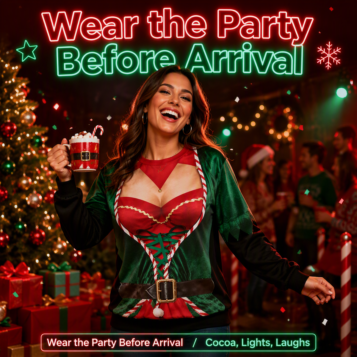 Funny Christmas Sweatshirt - Unisex Crew Neck Long Sleeve Holiday Gift