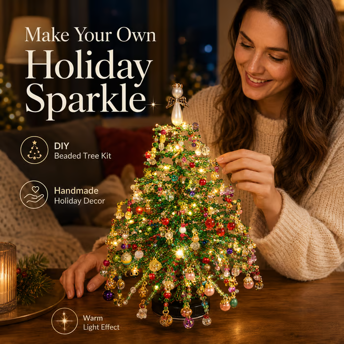 DIY Beaded Christmas Tree Kit – Create Your Own Sparkling Holiday Decoration - 