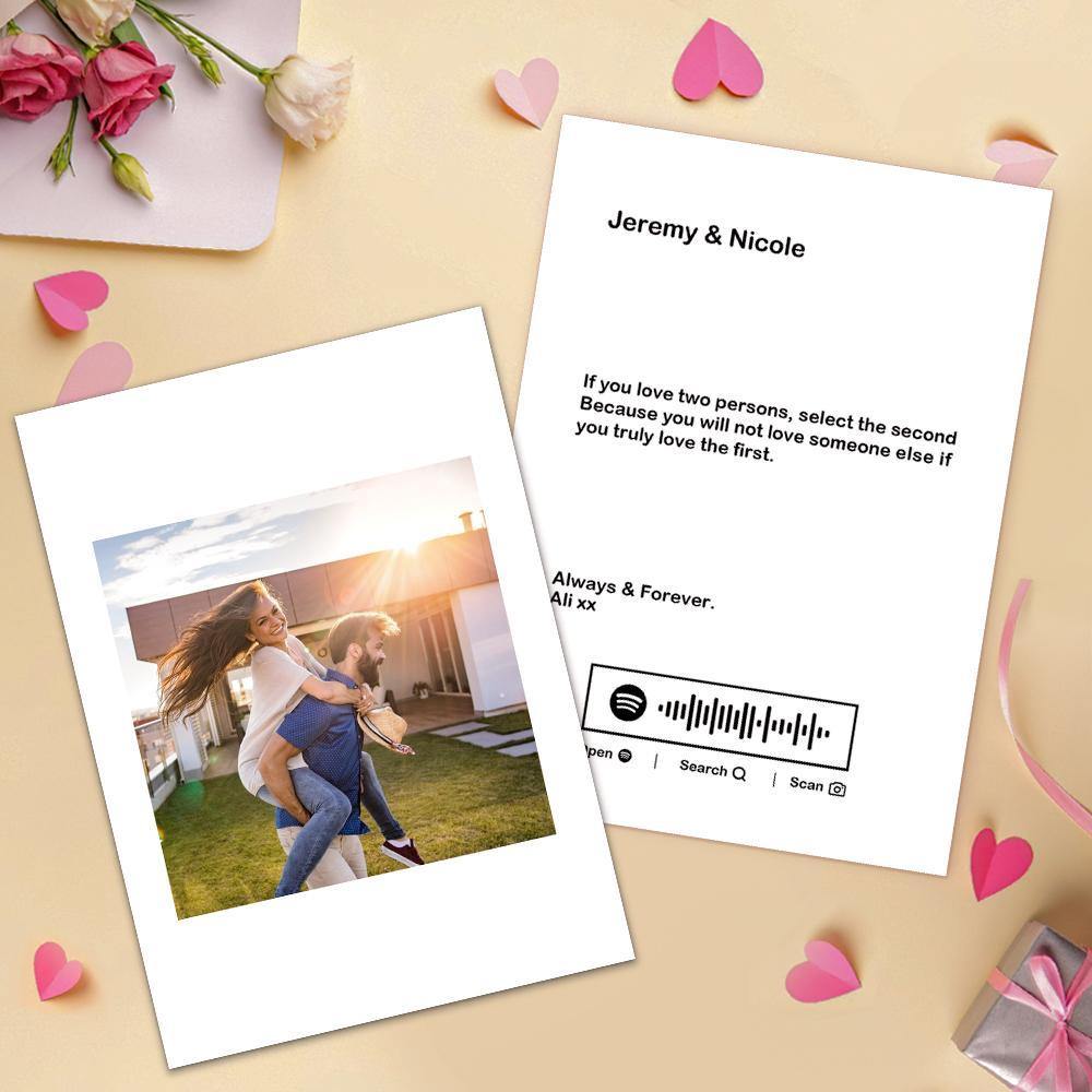 Custom Spotify Code Music Cards With Your Photo and blessing