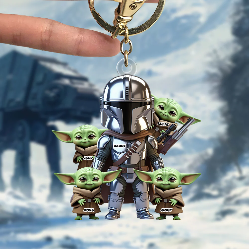 Warrior Dad Keychain Personalized Gifts For Dad - 