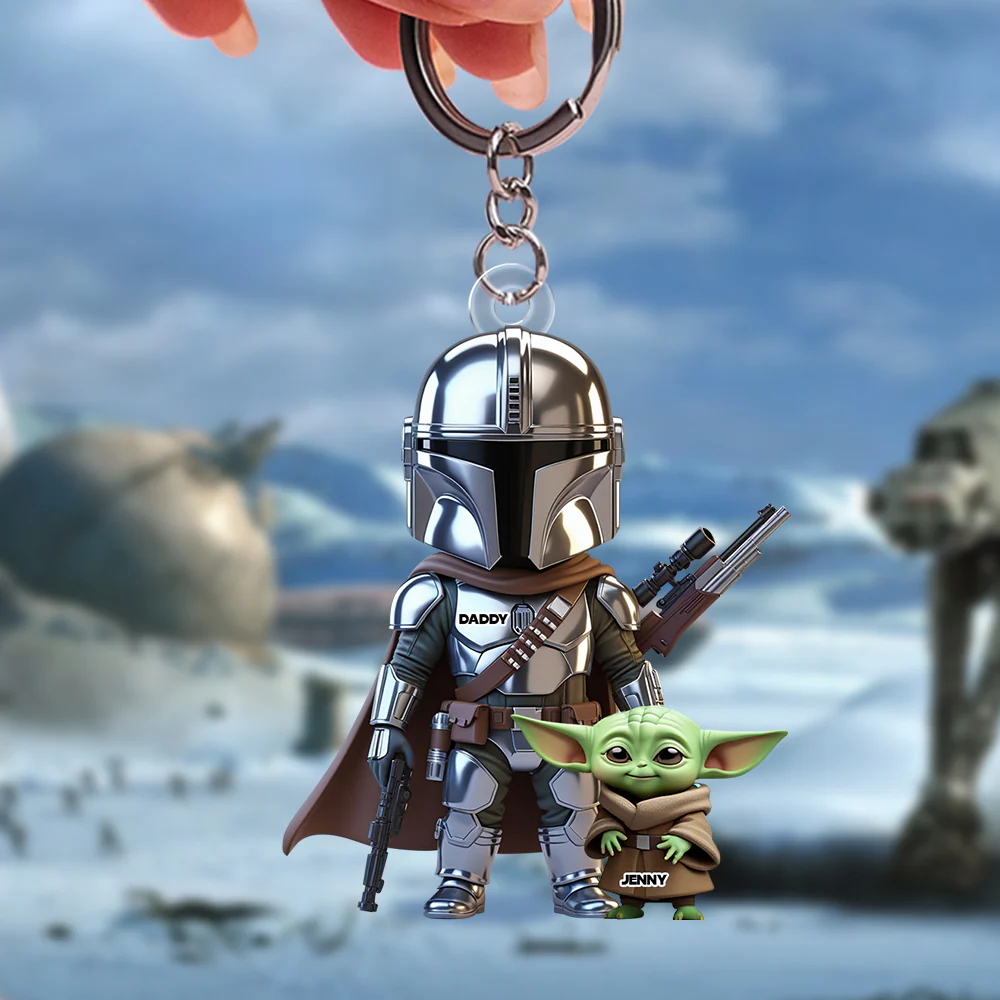 Warrior Dad Keychain Personalized Gifts For Dad - 