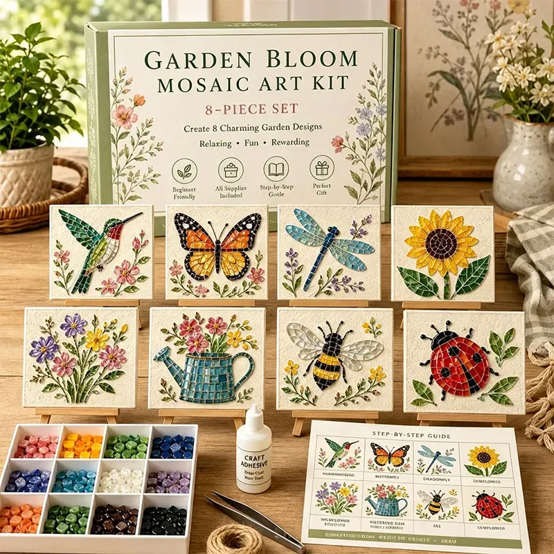 DIY Garden Mosaic Art Tile Craft Projects for Adults, Beginners & Teens | Handmade Home Décor Gift Set - 