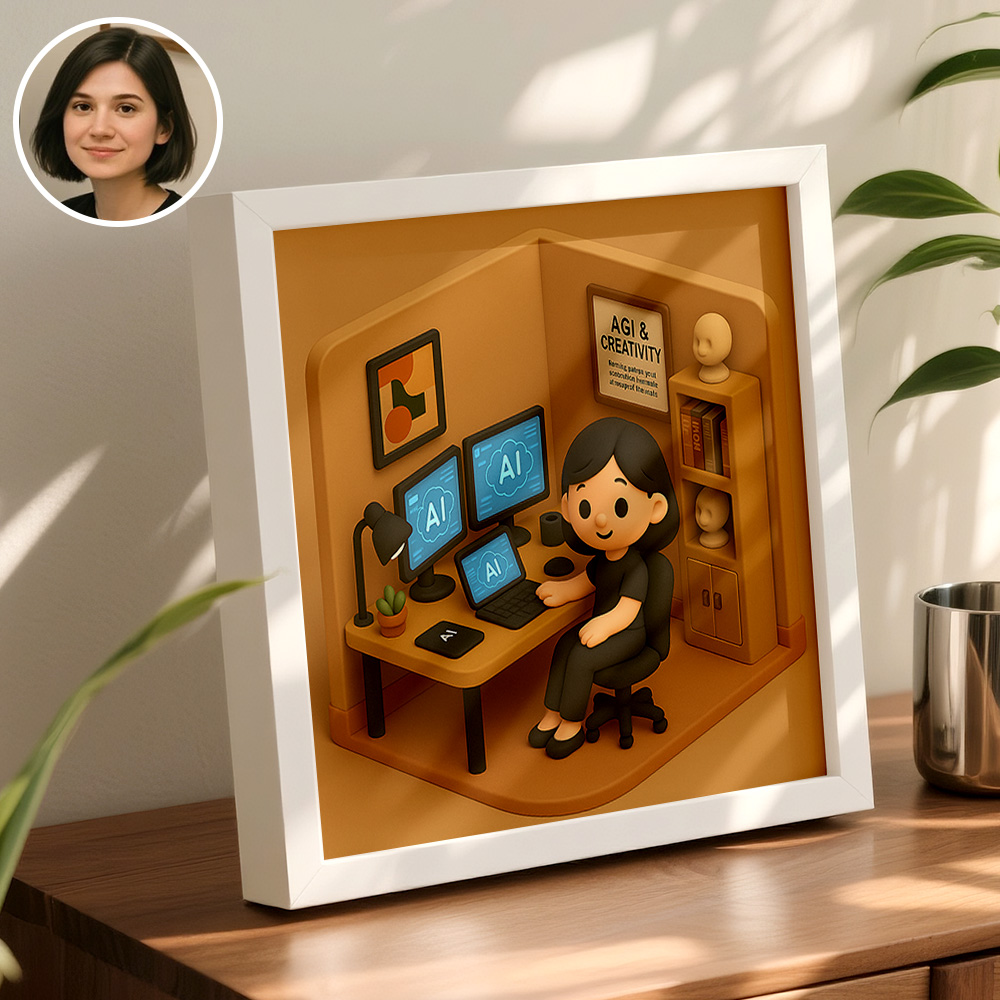 Custom 2D Action Figure Portraits Custom Photo Frame Personalized Toy Box Turn Yourself Into Personalized Diorama Scene Art  Mini Me Figurine Gift - 
