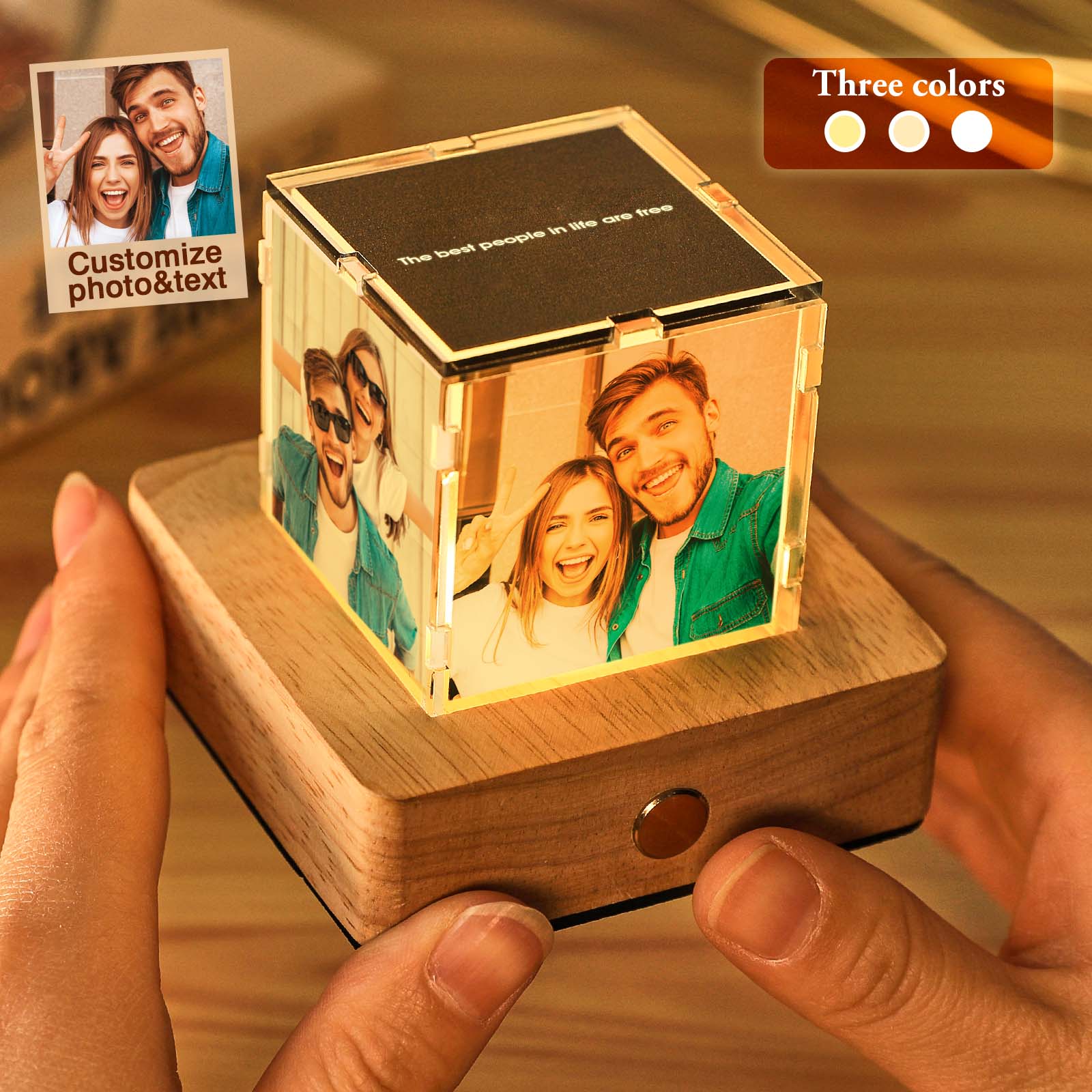 Custom Photo Cubes Night Lights LED Cubes Custom Image Transfers Engraved Custom Gifts - 
