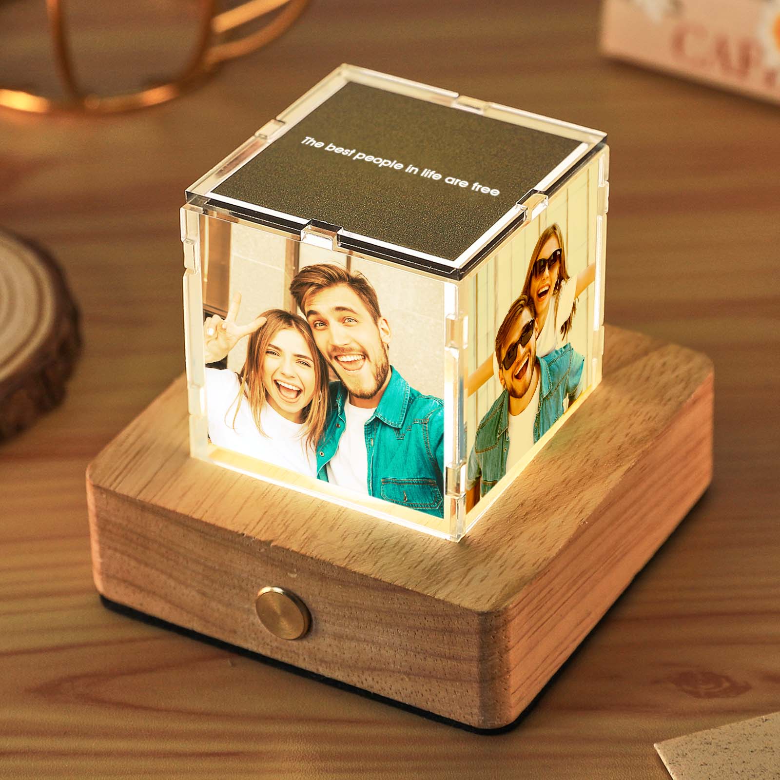 Custom Photo Cubes Night Lights LED Cubes Custom Image Transfers Engraved Custom Gifts - 
