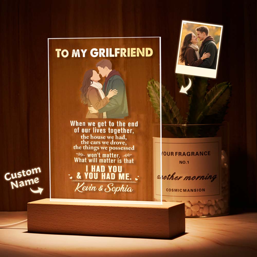 Custom Night Light To My Lover-I Had You and You Had Me Valentines Gift