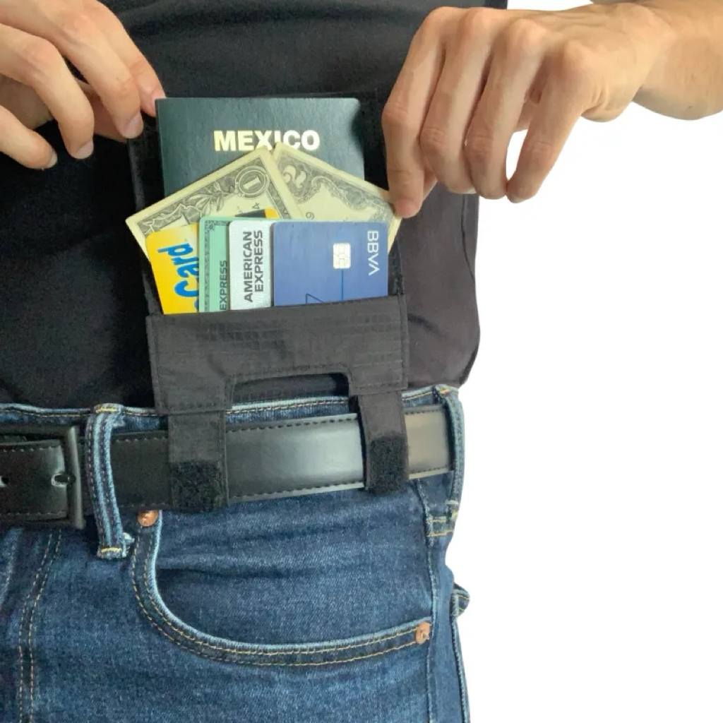 Hidden Belt Wallet – Slim Concealed Waist Wallet for Cash, Cards & Passport - 