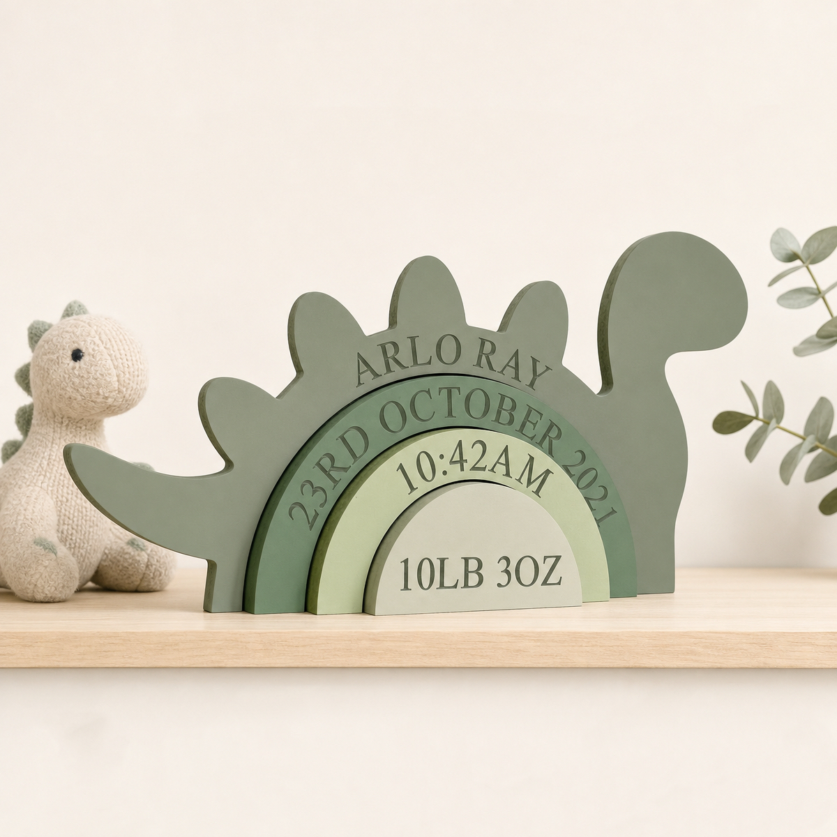 Custom Baby Birth Stacking Toy – Personalized Newborn Name, Birth Date & Birth Details Keepsake - 