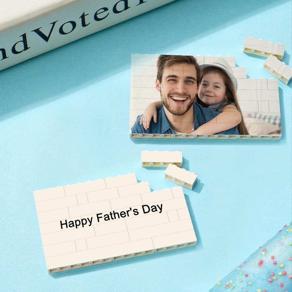 Spotify Code Personalized Building Brick Photo and Text Block Frame for Father's Day Gifts - 