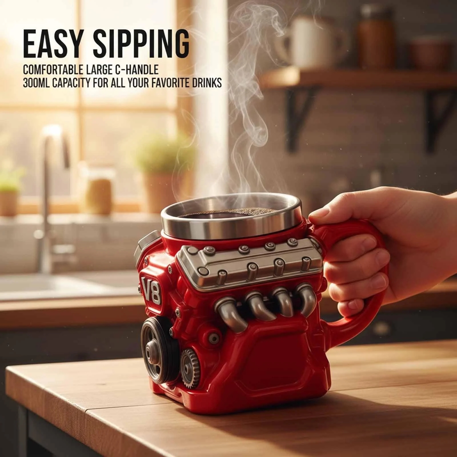 Engine Mug Stainless Steel Mechanical Engine Design Personalized Mug Car Enthusiast Gift