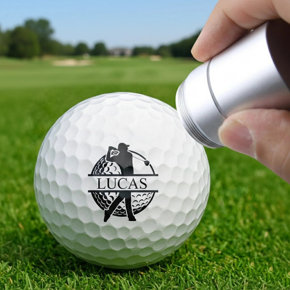 Personalized Plastic Golf Ball Stamp for Golfers – Custom Logo Marker, Unique Gift for Avid Players - 