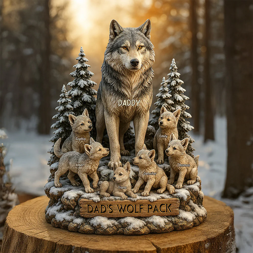Wolf Dad Plaque - Personalized Gifts For Dad - 