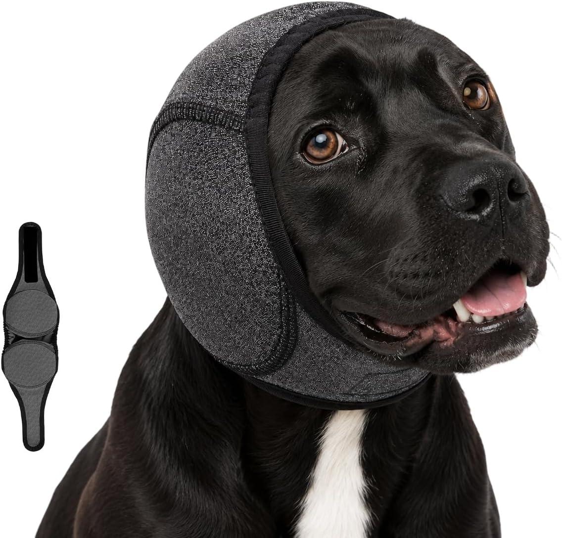 Dog Ear Muffs Noise Protection Adjustable Silent Elastic Calming Dog Ear Cover for Small Medium Large Dogs - 