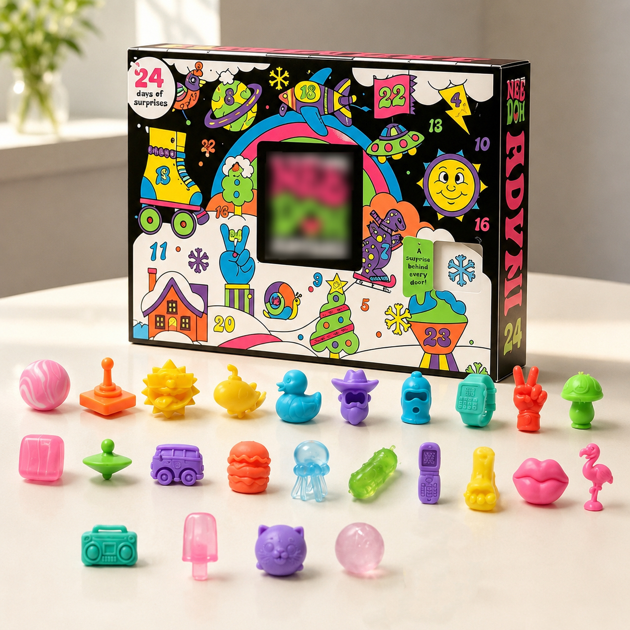 Squishy Blind Box Advent Calendar – 24 Days of Surprise Mini Squishy Toys - 