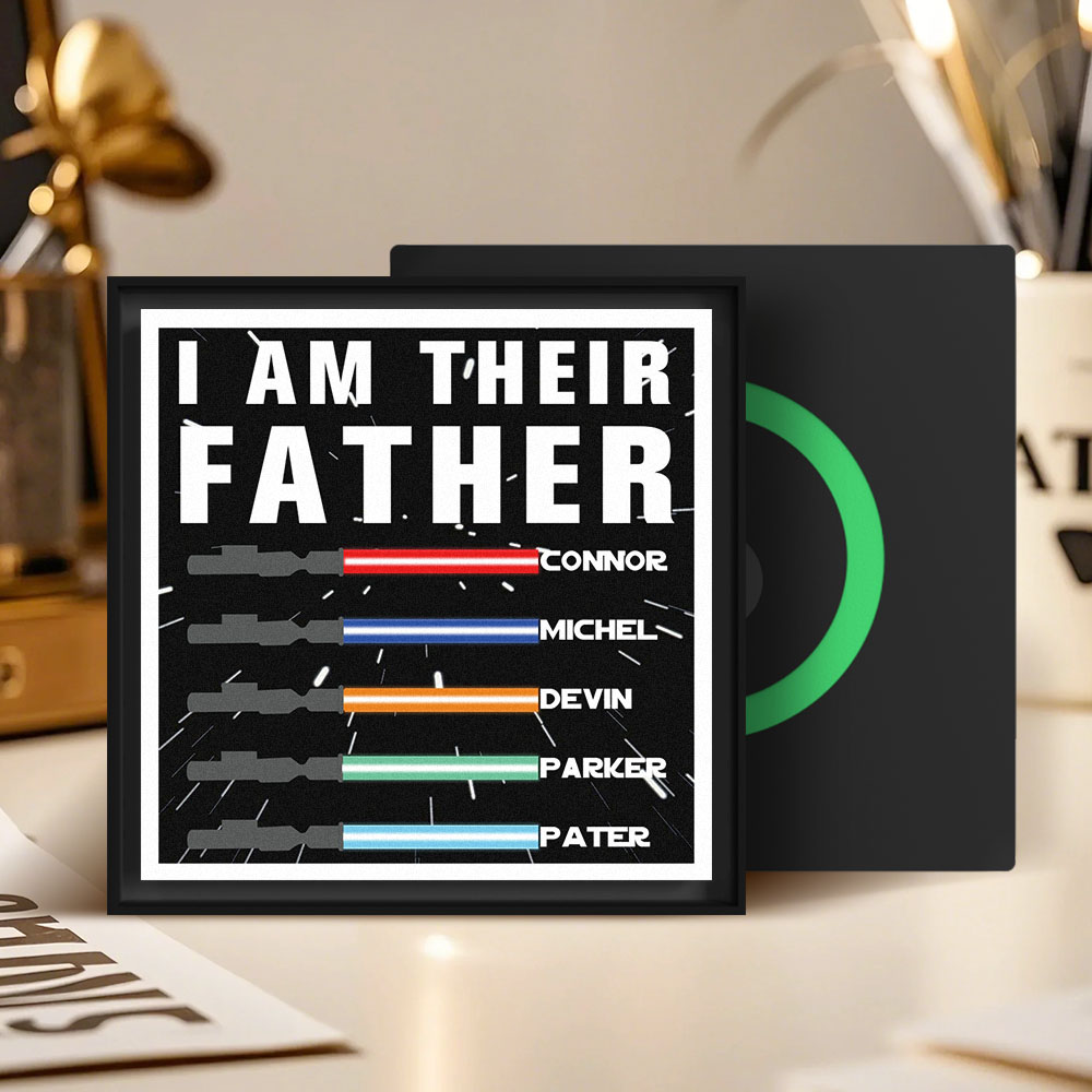 Personalized  I AM THEIR FATHER Light Saber Music Fridge Magnet Gift for Father - 