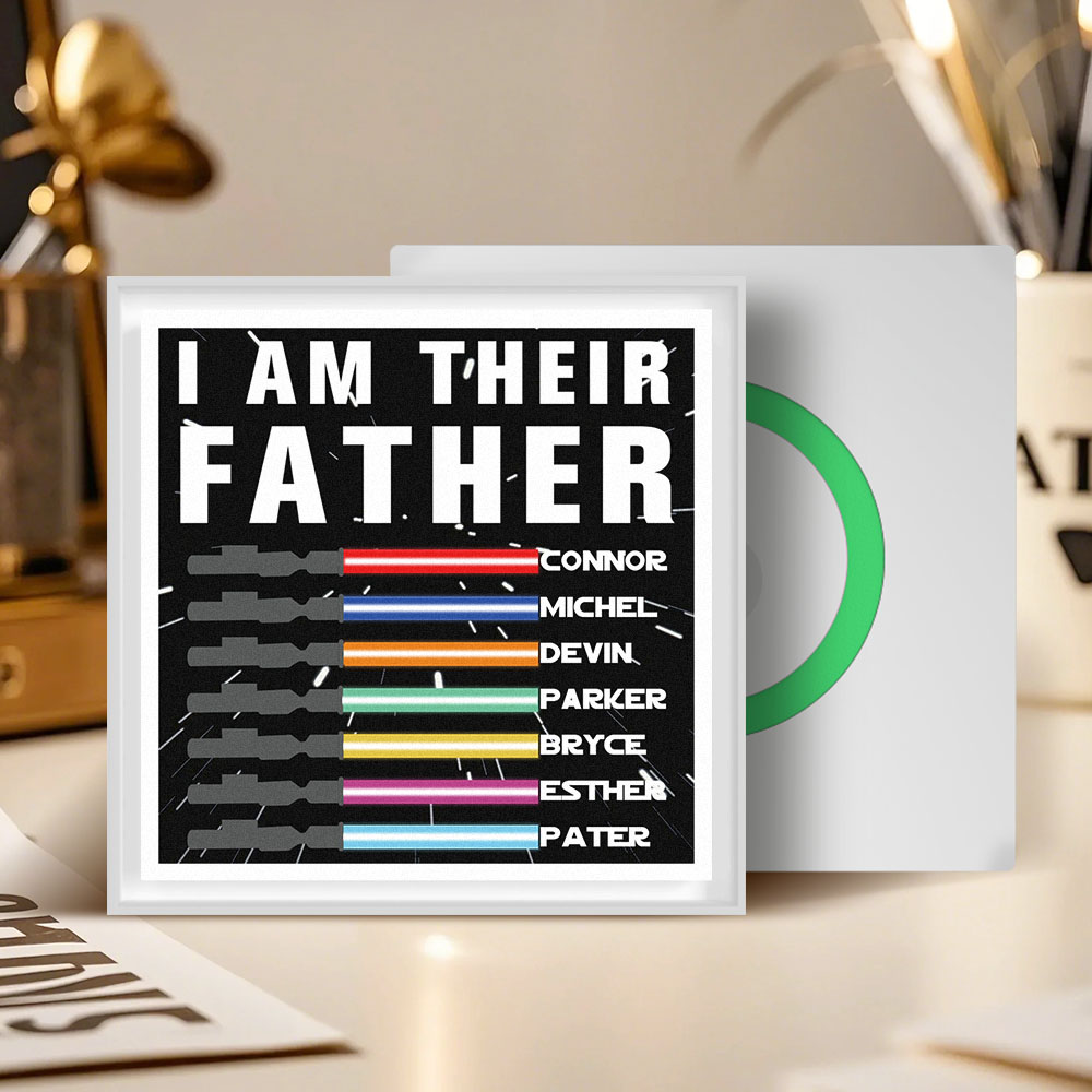 Personalized  I AM THEIR FATHER Light Saber Music Fridge Magnet Gift for Father - 