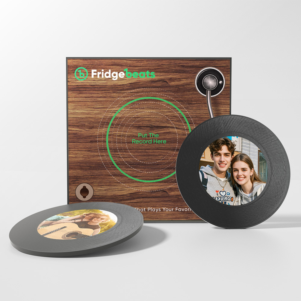 Custom Music And Photo Fridge Magnet Vintage Style Song Fridge Magnet NFC Functionality