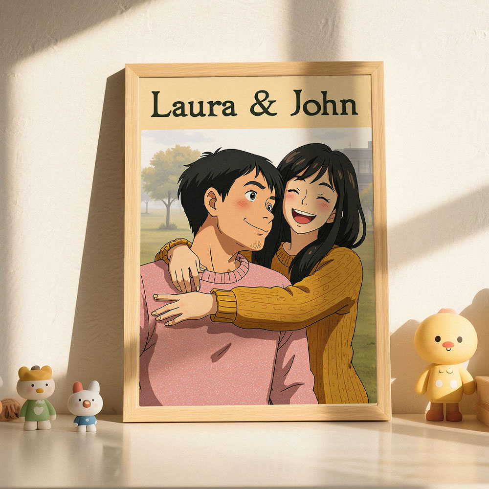 Personalized anime poster Studio ghibli poster Custom wall art gift Custom painting from photo - 