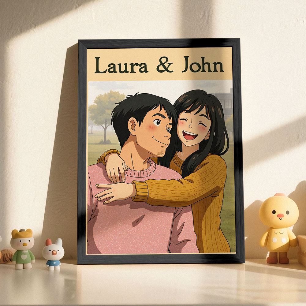 Personalized anime poster Studio ghibli poster Custom wall art gift Custom painting from photo - 
