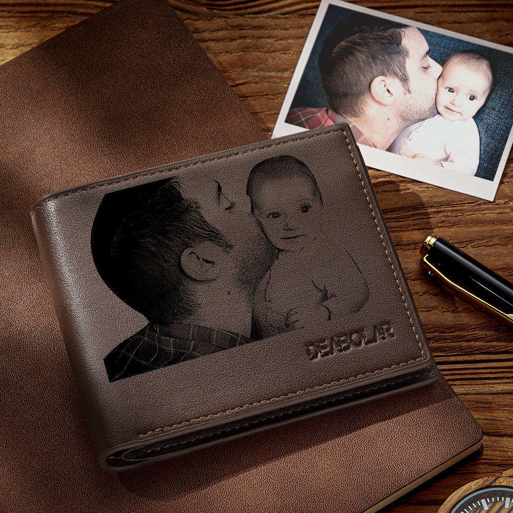 Custom Photo Wallet With Engraving For Men - 