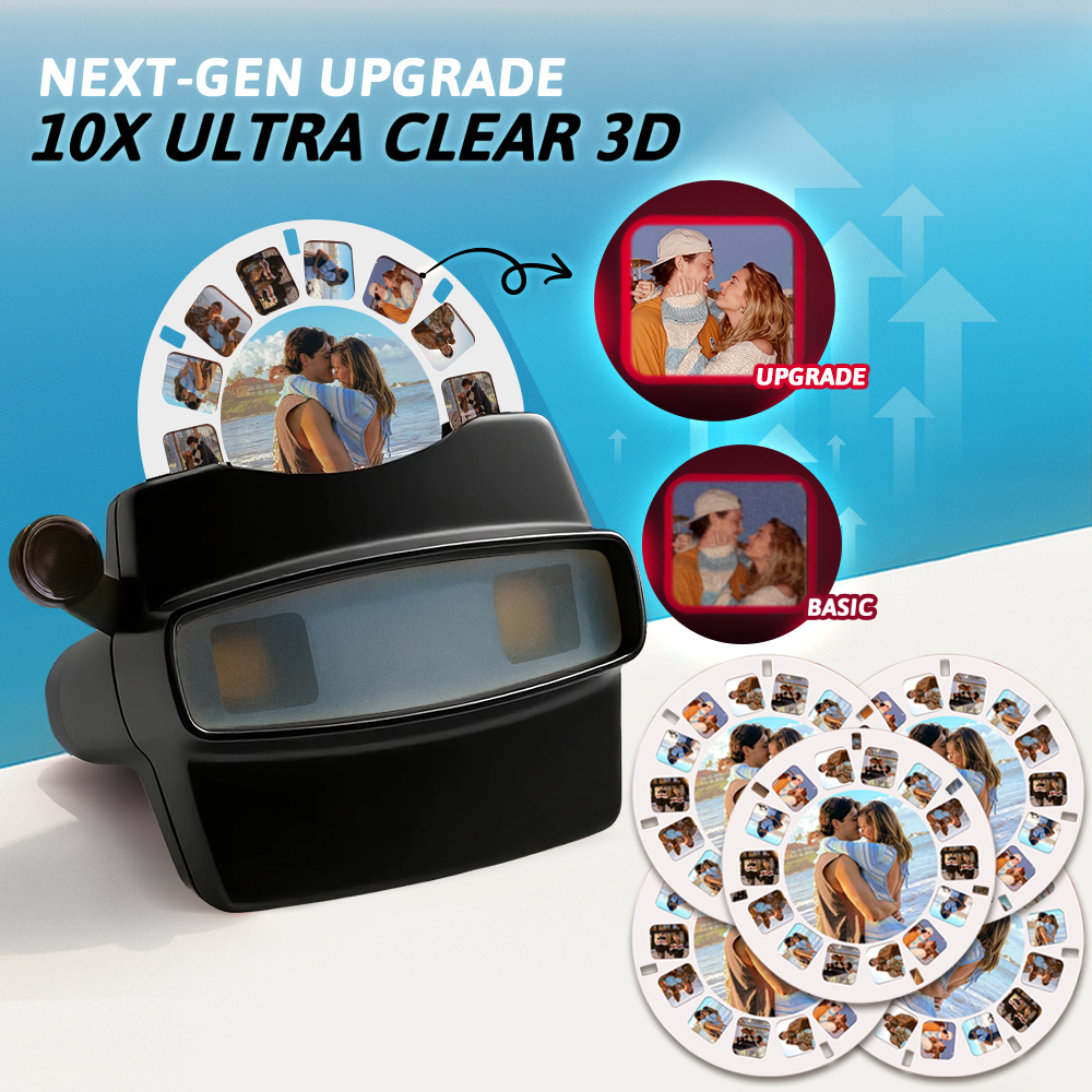 Custom Upgrade 3D Viewfinder and Reel – Personalized Gift with your own photos Text and Photo Viewer Multiple Films Available Valentine's Day Gifts - 