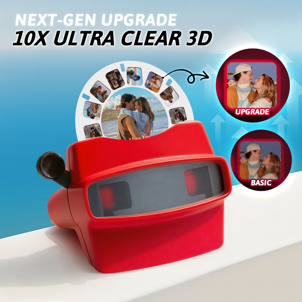 Custom Upgrade 3D Viewfinder and Reel – Personalized Gift with your own photos Text and Photo Viewer Multiple Films Available Valentine's Day Gifts - 