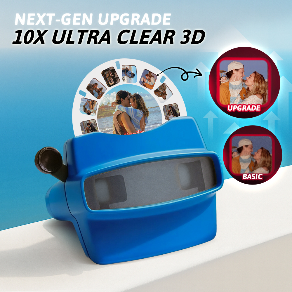 Custom Upgrade 3D Viewfinder and Reel – Personalized Gift with your own photos Text and Photo Viewer Multiple Films Available Valentine's Day Gifts - 