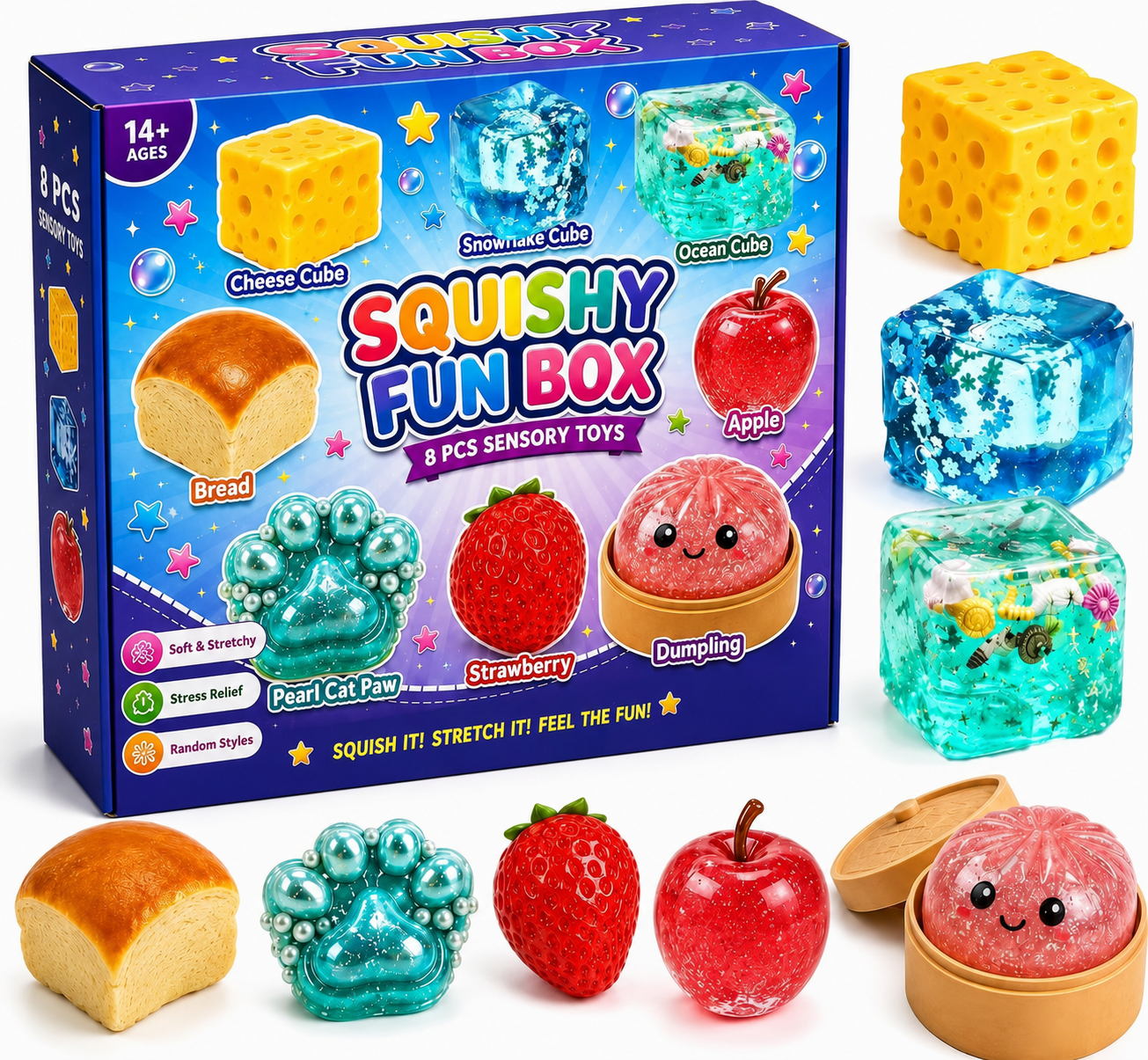 Mystery Dumpling Squeeze Countdown Blind Box 24 Pack Random Squishy Toys Ideal Gift for Kids - 