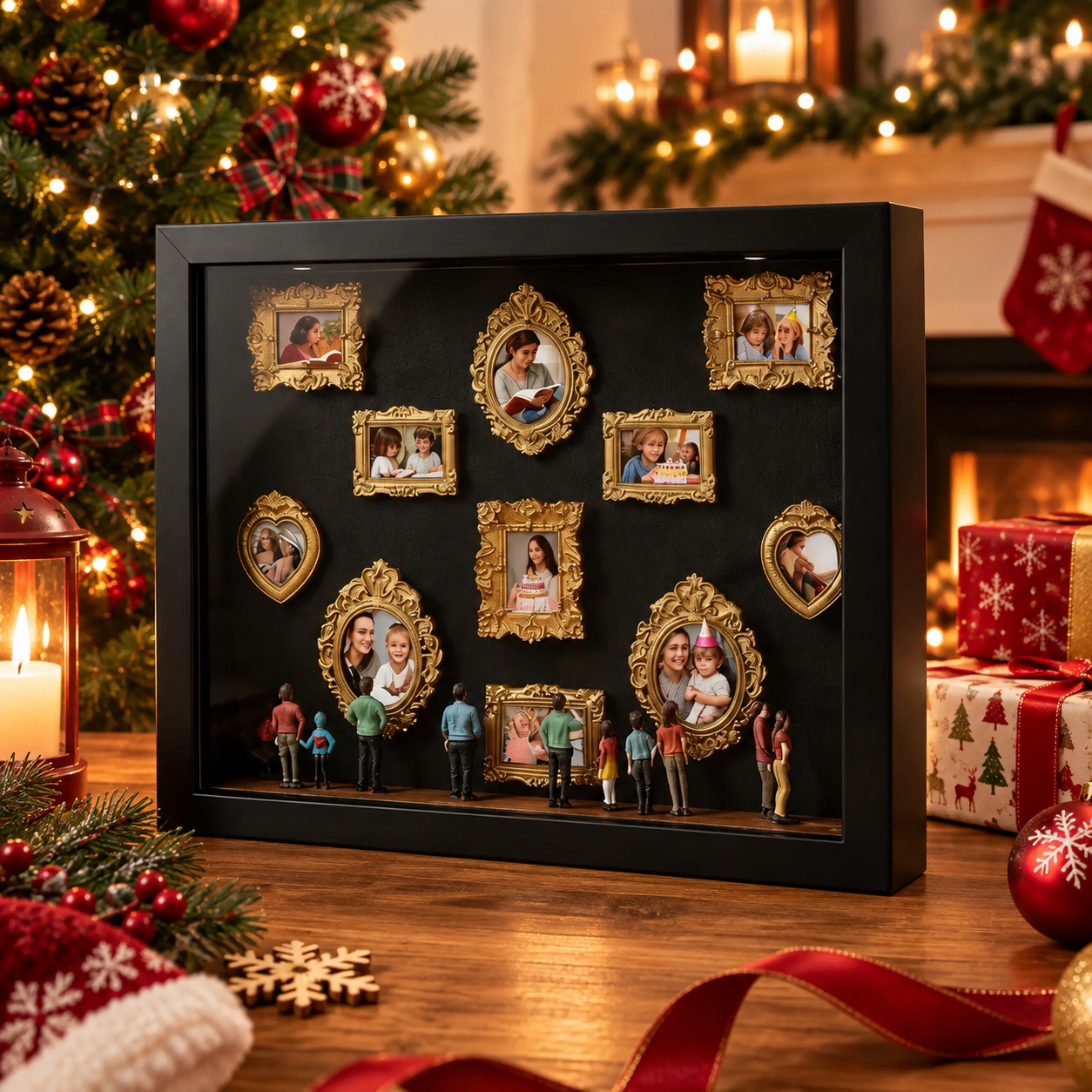 Personalized Christmas Museum of Us Frame – Miniature Couples Gift for Her, Meaningful Christmas Keepsake