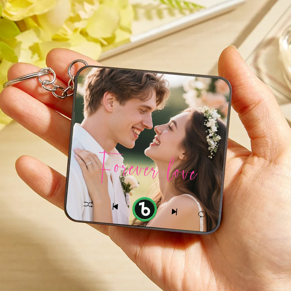 Custom Music Mini Fridge Magnet Keychain Gifts for Her Personalized Photo Gifts for Couple Unique Gift for Anniversary Gift - 