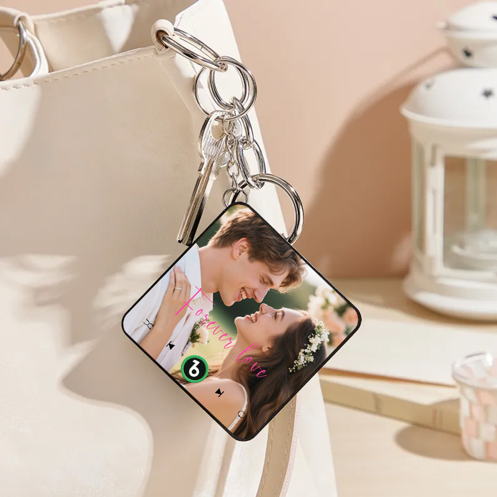 Custom Music Mini Fridge Magnet Keychain Gifts for Her Personalized Photo Gifts for Couple Unique Gift for Anniversary Gift - 