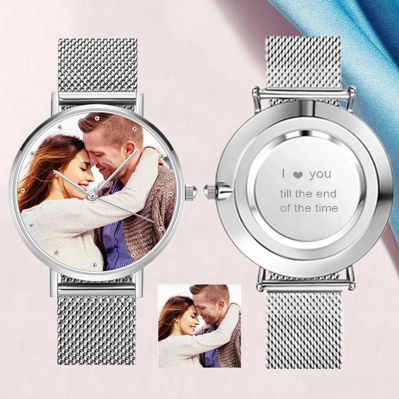 Custom Photo Watch Engraved Alloy Bracelet-Personalized Gift For Her - 