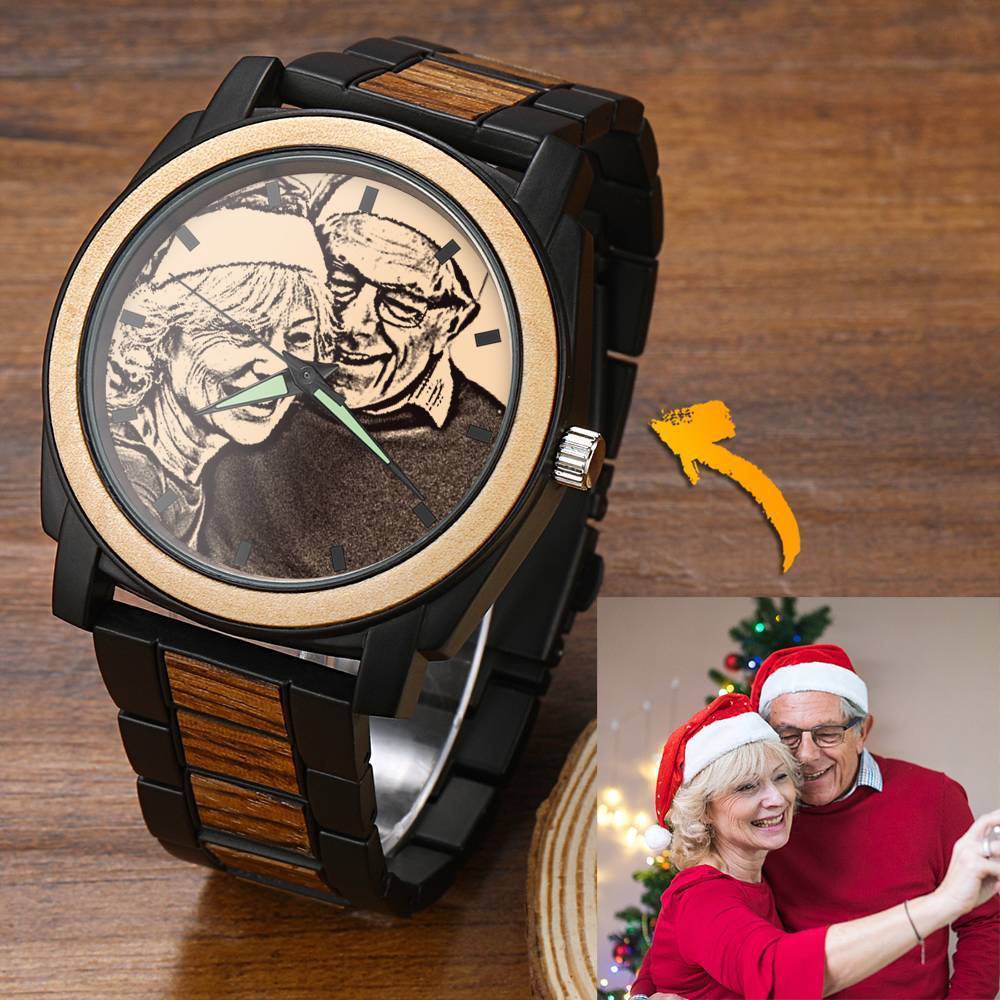 Gifts For Him Personalized Photo Watch Engraved Watch - 