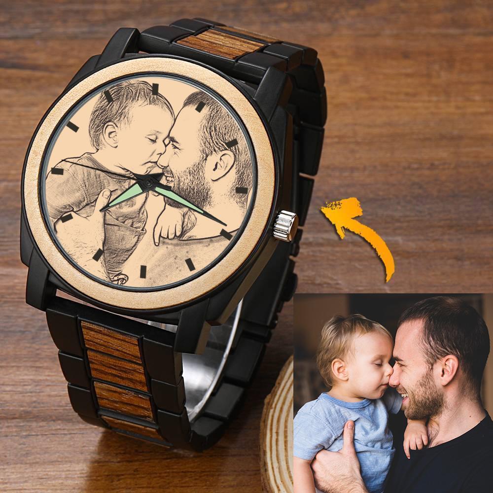 Gifts For Him Personalized Photo Watch Engraved Watch - 