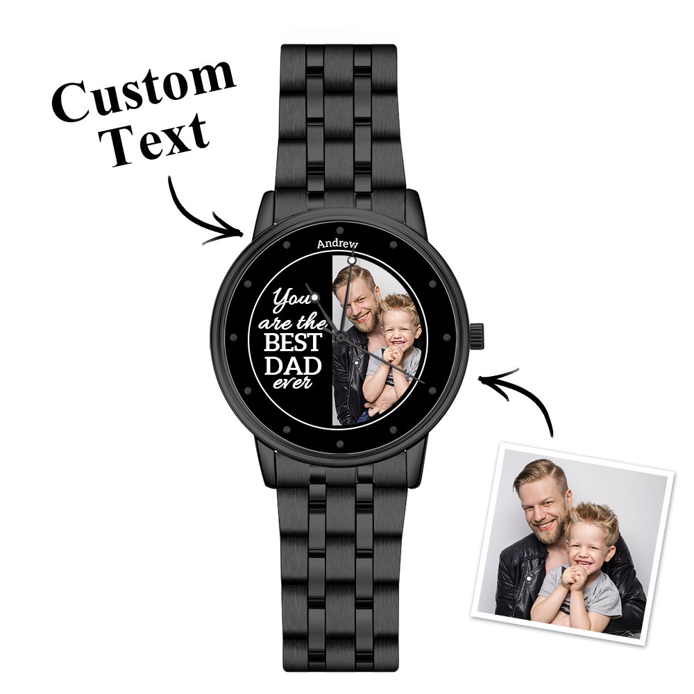 You're The Best Dad - Custom Stainless Steel Black Metal Watch - 