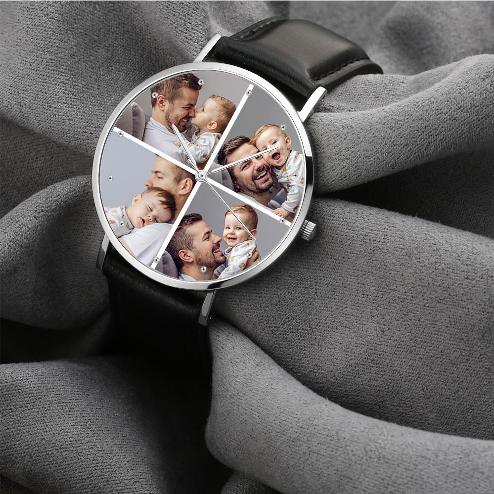 Gift for Men Father's Day Gifts Custom Photo Watch Personalized Collage Photo Watch - 
