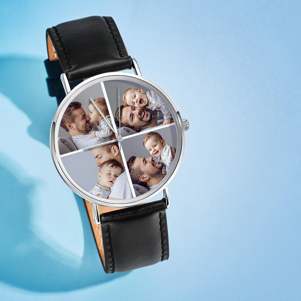 Gift for Men Father's Day Gifts Custom Photo Watch Personalized Collage Photo Watch - 